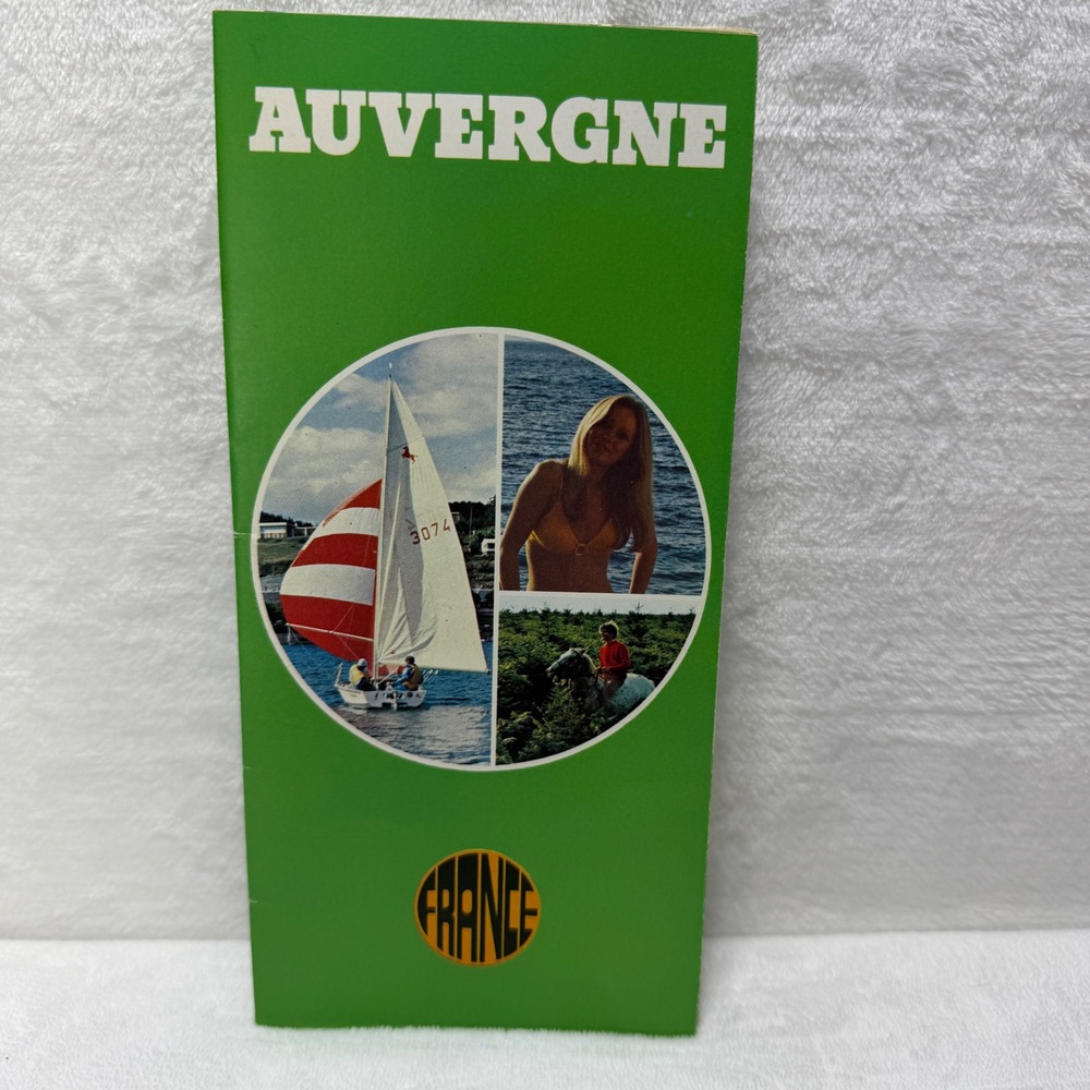 Vintage Auvergne France Tourism Brochure Map French Massif Central Travel Guide